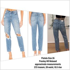 PISTOLA Presley High Rise Relaxed Roller Jeans Size 26 Los Feliz P6626KEE-LFE